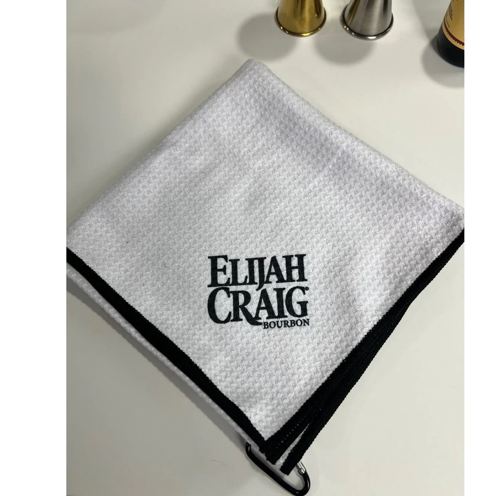 Elijah Craig Bourbon Barware Set‎ Jiggers Syrup Socks Towel Maroon White New A71